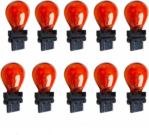 Clear Car External Turn Signal Bulb Halogen Lamp GT25 3156 3157 12V 21W 21/5W Brake Light W2.5x16D Amber White Taillight Set of 10 (3157 Amber) in Saudi Arabia