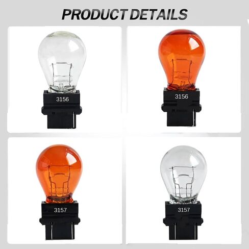 Clear Car External Turn Signal Bulb Halogen Lamp GT25 3156 3157 12V 21W 21/5W Brake Light W2.5x16D Amber White Taillight Set of 10 (3157 Amber) in Saudi Arabia