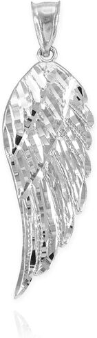 14K Gold Angel Wing Charm Pendant Sizes (S-L) - Choice of Metal in Saudi Arabia