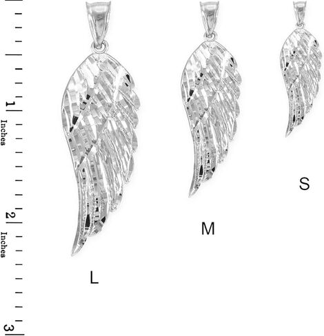 14K Gold Angel Wing Charm Pendant Sizes (S-L) - Choice of Metal in Saudi Arabia