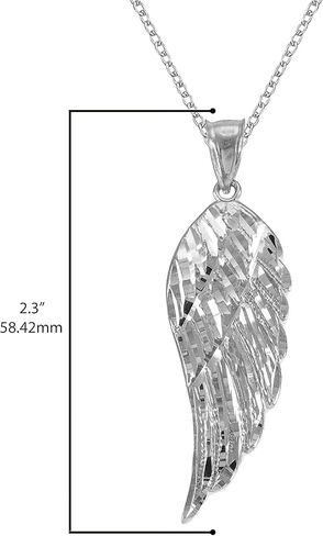 14K Gold Angel Wing Charm Pendant Sizes (S-L) - Choice of Metal in Saudi Arabia