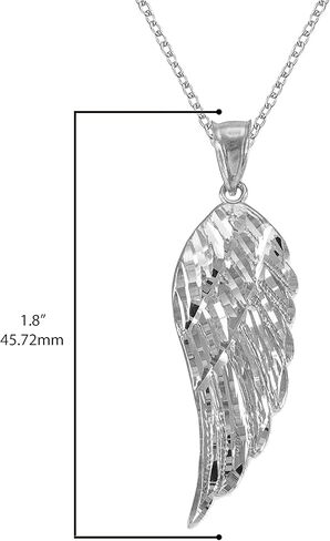 14K Gold Angel Wing Charm Pendant Sizes (S-L) - Choice of Metal in Saudi Arabia