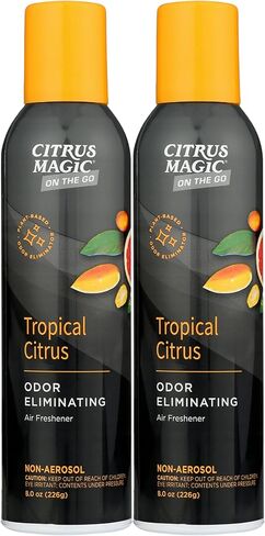 Citrus Magic On The Go Odor Eliminating Air Freshener Spray for Auto, Tropical Citrus, 8-Ounce, Pack of 2 in Kuwait