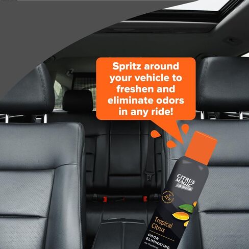 Citrus Magic On The Go Odor Eliminating Air Freshener Spray for Auto, Tropical Citrus, 8-Ounce, Pack of 2 in Kuwait
