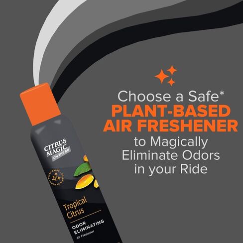 Citrus Magic On The Go Odor Eliminating Air Freshener Spray for Auto, Tropical Citrus, 8-Ounce, Pack of 2 in Kuwait