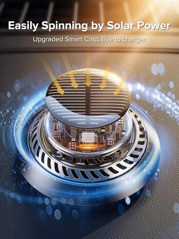 CEENIU 2024 New UFO Car Air Freshener, Solar Powered Auto Rotary, Aluminum Alloy, Supports DIY perfumes, Natural French Fragrance, Cologne & Mint ice, Two Oils, F21 Car Fresheners, Car Fragrance in Kuwait