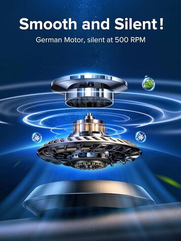 CEENIU 2024 New UFO Car Air Freshener, Solar Powered Auto Rotary, Aluminum Alloy, Supports DIY perfumes, Natural French Fragrance, Cologne & Mint ice, Two Oils, F21 Car Fresheners, Car Fragrance in Kuwait