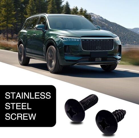 8 قطع براغي لوحة ترخيص السيارة، ملحقات تثبيت إطار معدني متين مقاوم للماء مع حصيرة مقاومة للصدمات، مسامير سيارات عالمية مع أدوات تركيب لشاحنة سيارات الدفع الرباعي (أسود) in Kuwait