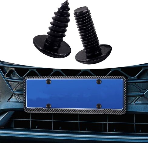 8 قطع براغي لوحة ترخيص السيارة، ملحقات تثبيت إطار معدني متين مقاوم للماء مع حصيرة مقاومة للصدمات، مسامير سيارات عالمية مع أدوات تركيب لشاحنة سيارات الدفع الرباعي (أسود) in Kuwait