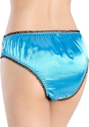 Satini Women's Floral Satin Tanga Bikini Briefs Panties Knickers in Saudi Arabia