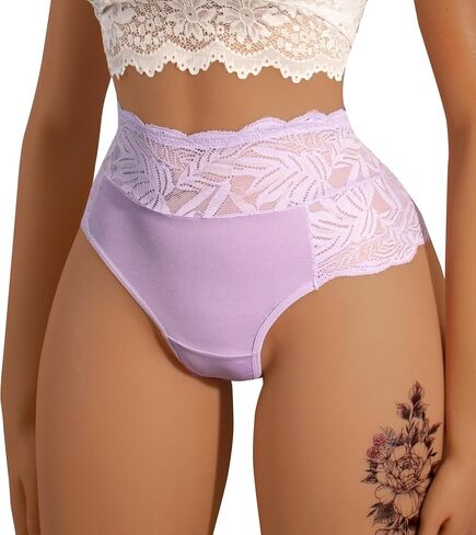 Hibluco Women Sexy Underwear Lace Panties Polyamide Bikini Full Coverage Hipsters in Saudi Arabia