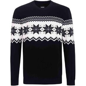 Mens Crewneck Knitted Sweaters: Cotton Long Sleeve Soft Casual Pullover