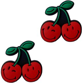 Cherry Shoe Charms - Cute Fruit-Themed Decoration Charms Gift for Boys Kids Teens and Adults - Set of 2