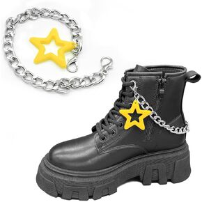 2PCS Shoe Charms Chain Shoelace Chains DIY Punk Shoe Accessories Decoration for Boot Sneaker Bag Handbags Pants Chain Keychain Cool Party Shoe charms for Girl Women