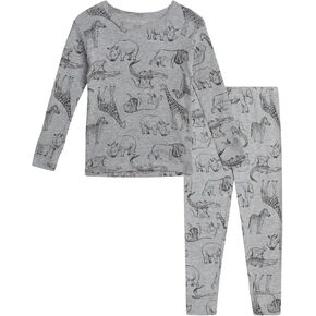 Rene Rofe Toddler Boys' Pajama Set - 2 Piece Snug Fit Long Sleeve Top and Pajama Bottoms - Cotton Sleepwear for Boys (2T-4T)