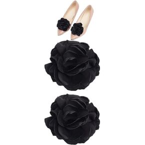1 Pair Red Flowers Shoe Clips Wedding Shoe Buckles Bridal Removable Shoe Clips Shoe Buckle Charm Bag Clothing Hair Decorations for Women Hairpin Brooches Party Heels Flats Pumps Craft