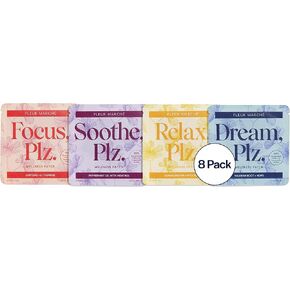 Fleur Marche Everything, Plz Botanical Patch Variety Pack - 4 Wellness Patches with Plant Powered Ingredients - Relax, Focus, Soothe, Dream - Highly Bioavailable Patches - 8 Patches