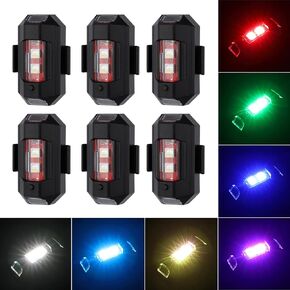 LECART 6 Pcs Wireless Led Strobe Lights Battery Operated Strobe Lights 7 Colors Flashing Lights Mini Led Lights