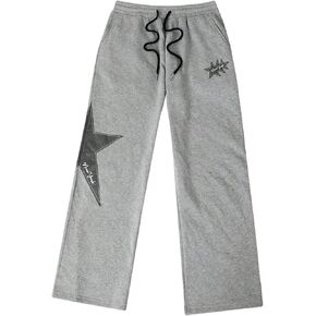 SHENHE Men's Y2k Star Graphic Drawstring Sweatpants Elastic Waist Straight Leg Track Pants