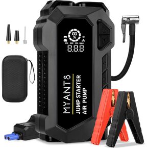Jump Starter with Air Compressor,4000A Jump Starter Battery Pack with Tire Inflator,12V Portable Car Battery Starter with LED Light&Quick-Charge, for 10.0L Gas and 8.0L Diesel Engines