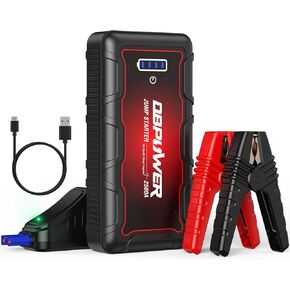 DBPOWER Jump Starter 2500A Peak 74Wh Portable Car Jump Starter (Up to 10L Gas/8L Diesel Engine) 12V Auto Battery Booster Pack with Smart Clamp Cables, Quick Charger, LED Light Jump Box