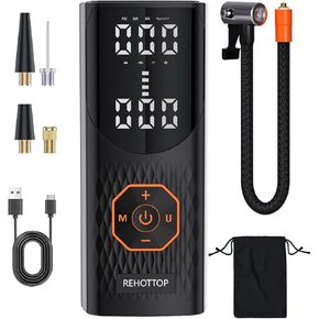 Tire Inflator Portable Air Compressor, 160PSI Air Pump for Car Tires, 5X Faster Inflation Air Compressor with Tire Gauge Pressure, Tire Pump with LED for Car, Motorcycle, Bicycle and Ball