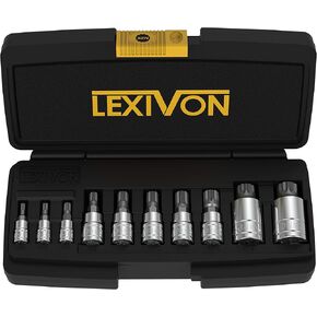 LEXIVON XZN Triple Square Spline Bit Socket Set, Premium S2 Alloy Steel | 10-Piece European Style M4 - M18 Set | Enhanced Storage Case (LX-145)