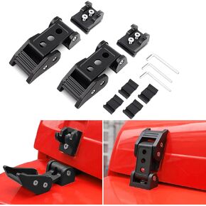 Hood Latch Lock Catch, Aluminum Hood Latches Compatible with Wrangler JK JKU 2007-2018, 1 Pair