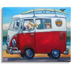 Stupell Industries Pets on Vacation Minibus Canvas Wall Art by CR Townsend