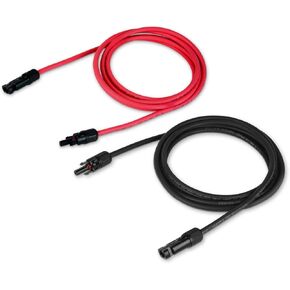 TEMCo 100' Red + 100' Black 10 AWG/Gauge Solar Panel Extension Cable with M/F Solar Connector Ends (Variety of Lengths Available)