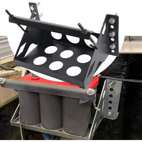 Anti-Corrosion Metal Steel Bolt-in Battery Mounting Box Tray,Adjustable Heavy Duty Bracket Fits up to a 10.63" × 7.06"× 7.5" Battery,Black