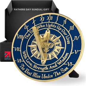 The Metal Foundry Gift for Dad, Grandad, Stepdad, Father-in-Law, Handmade Pure Brass Sundial, Perfect for Fathers Day, Birthdays, or Any Occasion
