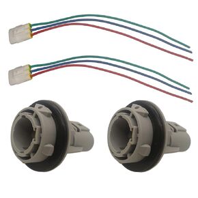 2pcs Front Turn Signal Light Socket w/3-Wire Pigtail for 1998-2012 Honda Accord Civic Odyssey Acura CL RDX Replace Front Turn Signal Lamp Bulb Connector w/Wire Harness OE 33302-SR3-A01