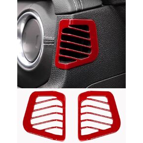 Savadicar Red Interior Accessories - Dashboard Side Air Vent Trim Cover for 2018-2023 Jeep Wrangler JL JLU 4XE & Gladiator JT - Solid Color Interior Decor Upgrade Option, 2-Piece