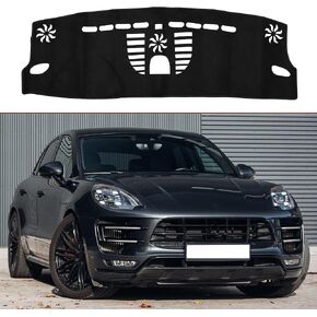 Dashboard Dash Cover for Porsche MACAN 2015-2020 Interior Dashboard Mat Black Suede Silicone