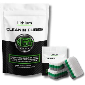 Lithium Cleanin Cubes- Instantly brings leather, vegan leather, Vinyl and rubber back to a shine-free factory look