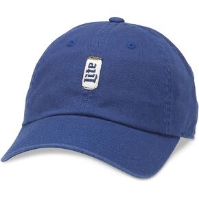 AMERICAN NEEDLE Miller Lite Beer Micro Slouch Buckle Strap Baseball Dad Hat (21015A-MLITE-BBLU)