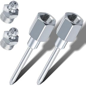 ANBUY 2 حزمة من فوهة إبرة الشحوم، محول شحم إبرة ضيقة مع خيوط NPT 1/8 بوصة، تركيب شحم إبرة، محول تشحيم إبرة للأجزاء المعدنية للسيارات in Kuwait