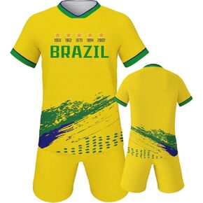 Soccer Jersey Kit Kids National Team Boys Soccer Jersey/Shorts Football Shirt Set Sport Uniform for Soccer Fans Gift