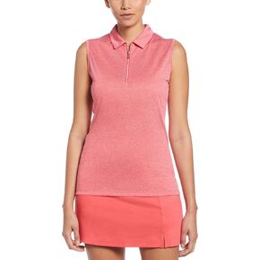 Callaway Womens 1/4 Zip Sleeveless Heather Polo (as1, Alpha, m, Regular, Regular, Geranium) in Kuwait