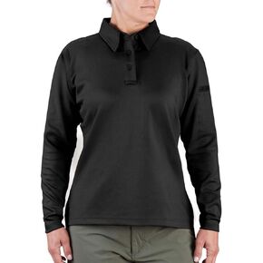 Propper Women's I.c.e. Performance Long Sleeve Polo, Black, Large
