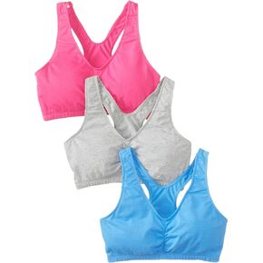 Fruit of the Loom Women's Adjustable Shirred Front Racerback Sports Bra Multi Packs!