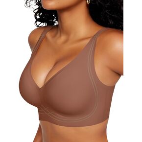 Vertvie Womens Seamless Bras Deep V Wireless Push Up Comfort Bras No Underwire Supportive Bra Soft Breathable Sleep Bralettes