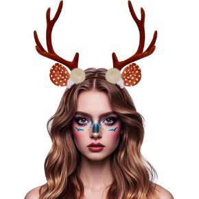 Women Reindeer Antlers Headband Deer Antlers Headband Animal Antlers Costume Headband for Halloween Christmas Costume Party