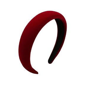 SHENHE Women's Velvet Headband Vintage Wide Head Hair Band Simple Headband Red One-Size