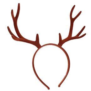 Healvian Christmas Reindeer Antlers Headband Halloween Party Hair Accessories Cosplay Elk Horns Costume Deer Antlers Headband Brown Elk Headgear