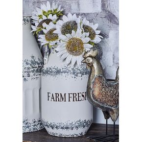 Deco 79 Metal Solid Decorative Jars, Set of 2 16", 20"H, White