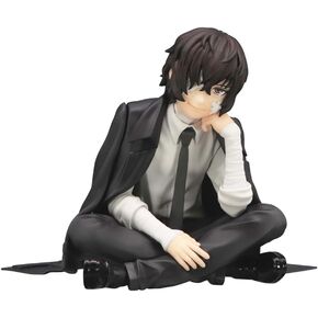 2PCS Nakahara Chuuya/Dazai Osamu Anime Figure Dazai Osamu Noodle Stopper Figurine Sitting Pose Character Model Desktop Decoration