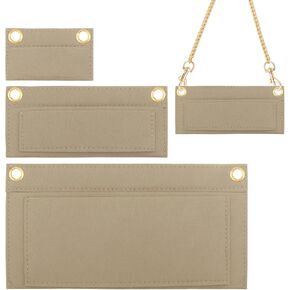 3pcs Purse Insert Organizer 3Sizes Felt Organizer Insert Purse Dividers for Inside Purse Wallet Insert Organizer Clutch Envelope Bag Insert Organizer Flip with Eyelet Bag in Bag(Camel)