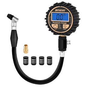 Tire Pressure Gauge 0-250 PSI Heavy Duty Digital Tire Gauge with 11.8" Hose Advanced Air Gauge Tire Pressure for Cars, RV, SUV, Truck, Resolution 0.1 PSI